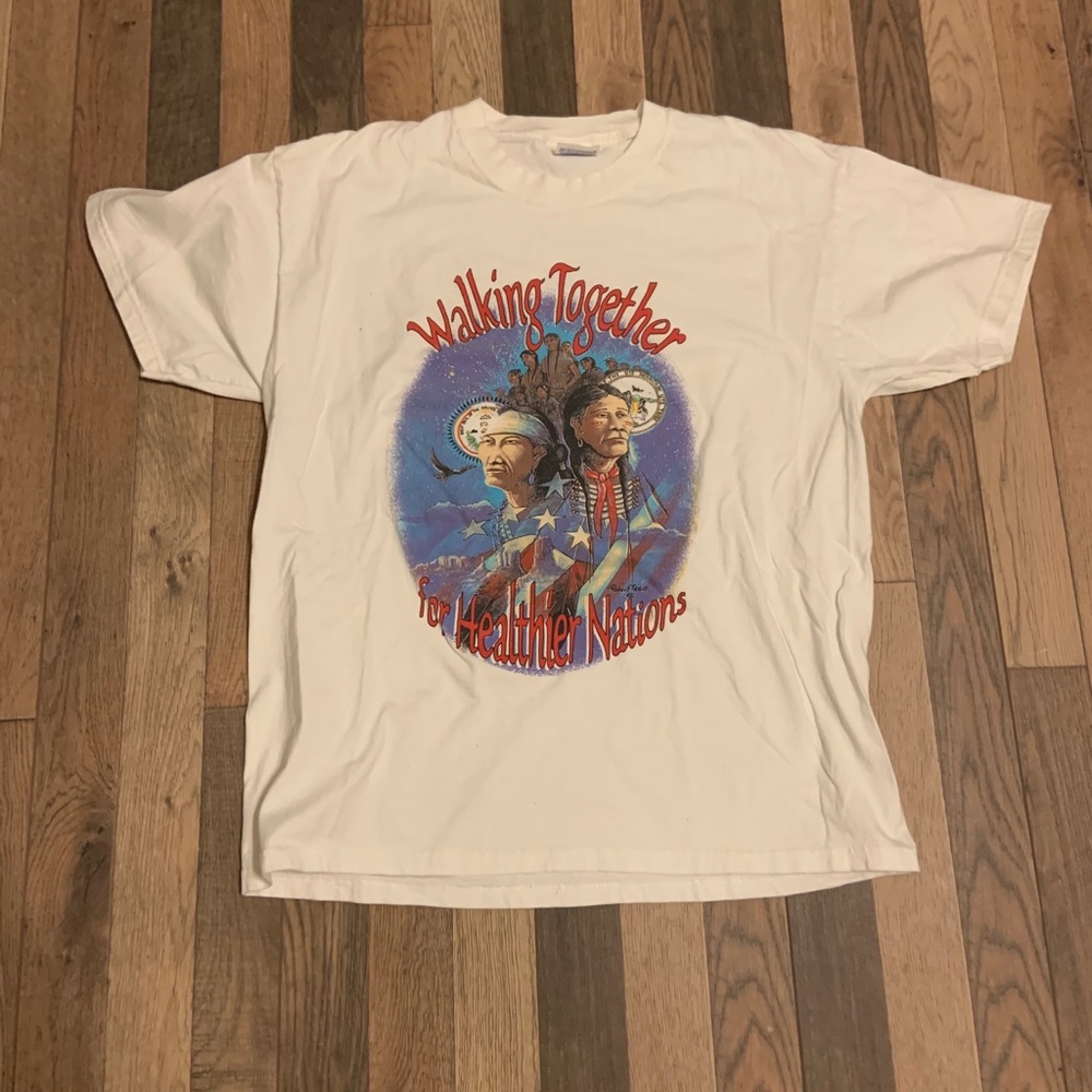 Vintage native American walk together shirt L